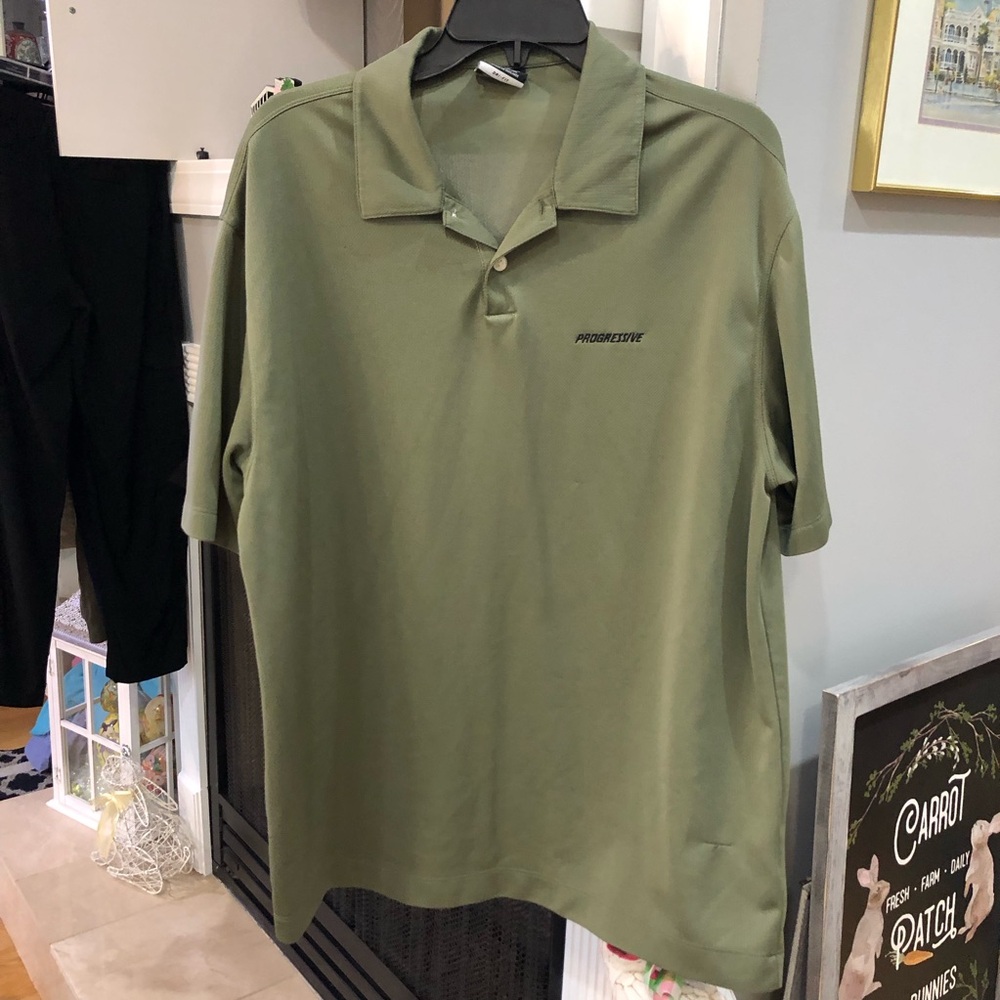 Nike Golf Dri Fit Embroidered Progressive Short Sleeve Collared Work Shirt